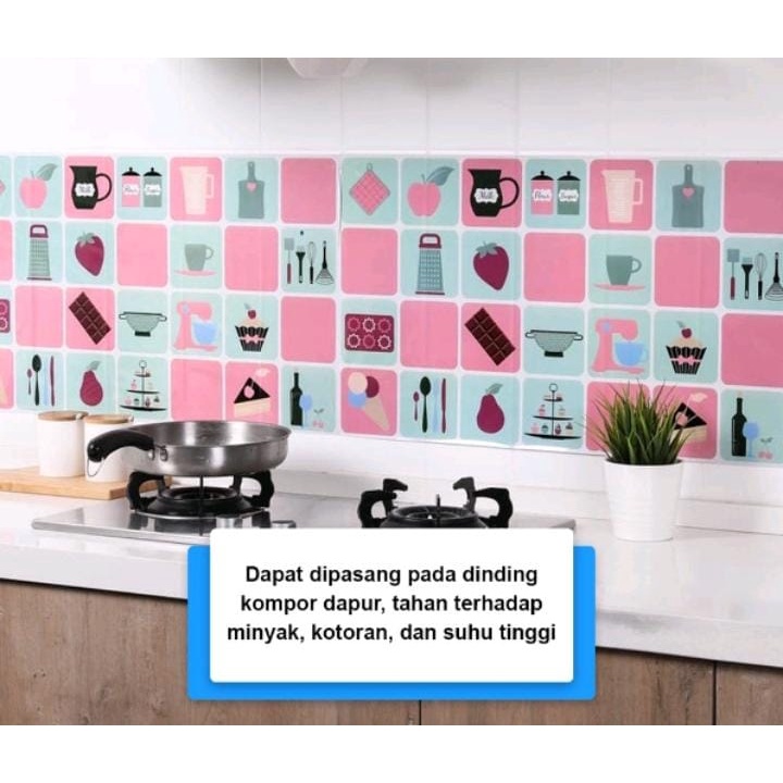 Stiker Dapur Dinding Anti Cipratan Minyak - Wall Sticker Alumunium Foil Kitchen Anti Minyak