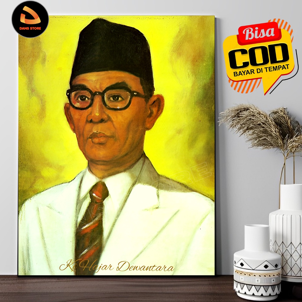Poster Lukisan Ki Hajar Dewantara Pahlawan Nasional Hiasan Dinding Papan Mdf