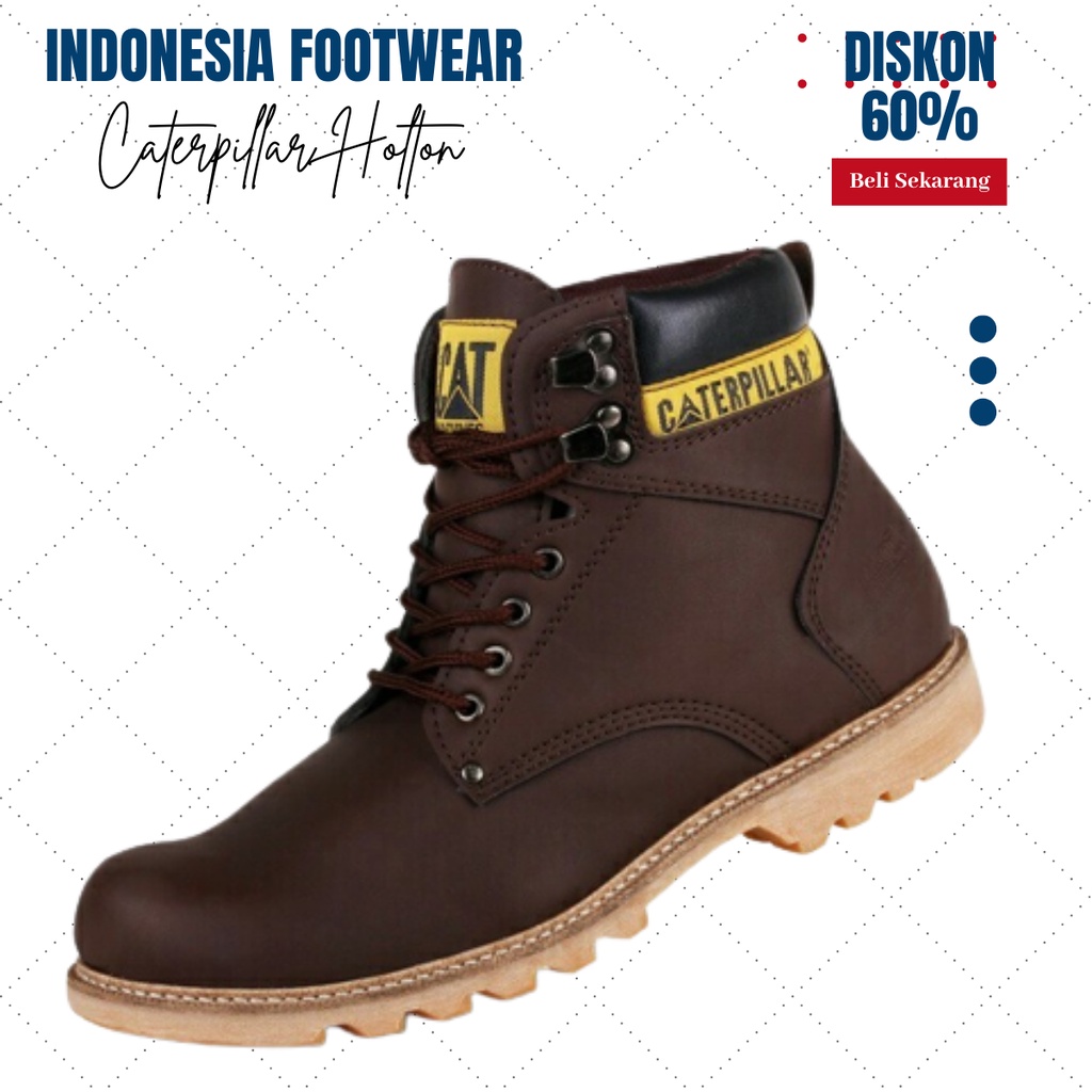 Sepatu Pria Caterpillar Holton Boots Safety Kerja Proyek Tracking Man