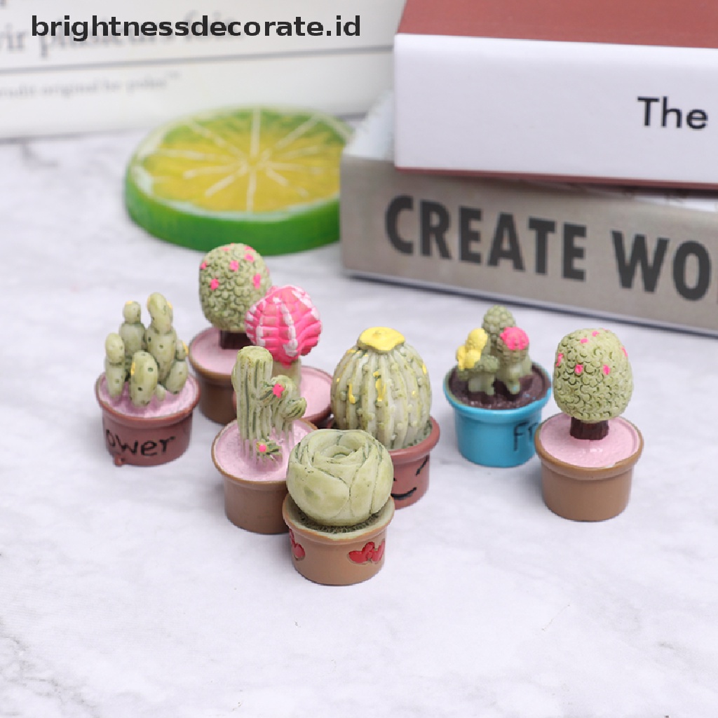 [Birth] 5pcs Miniatur Dalam Pot Untuk Dekorasi Furniture Rumah Boneka Home [ID]