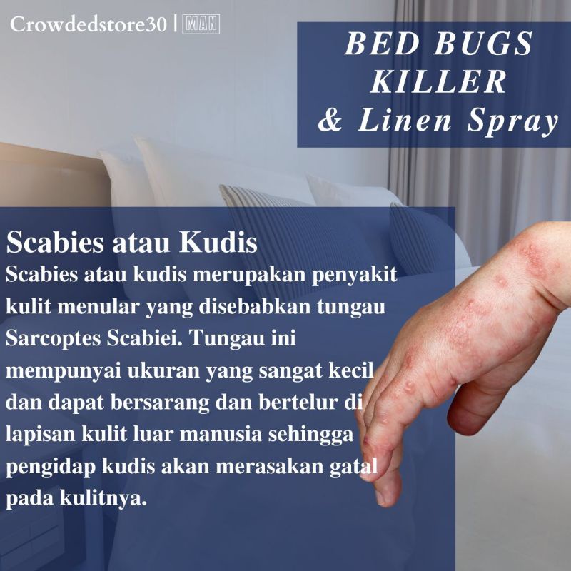 Man Bugs Bed Killer &amp; Linen Spray Pembasmi Tungau Kasur