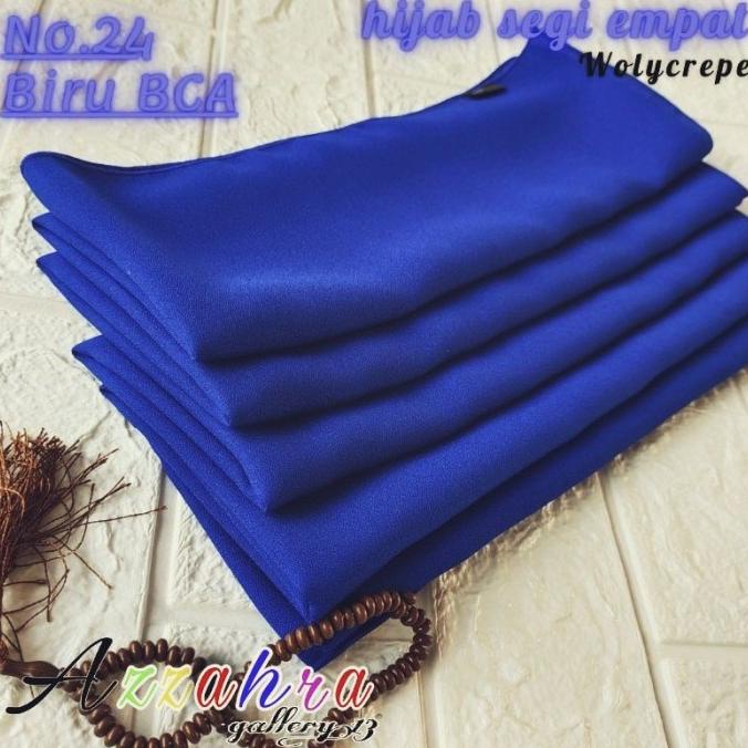 BIRU Hijab Jilbab Kerudung Empat Segi murah Wolycrepe No.24 BCA
