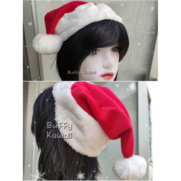 TOPI NATAL chirstmas hat bulu tebal Santa Red