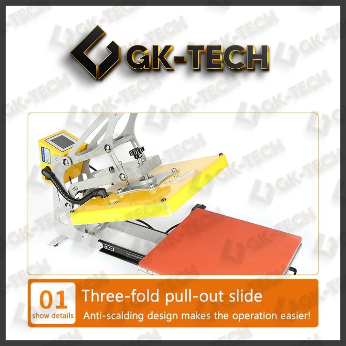 MESIN PRESS SABLON KAOS OTOMATIS AUTO OPEN SLIDING DIGITAL 38X38