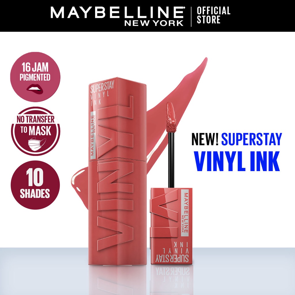 ⭐️ Beauty Expert ⭐️ Maybelline Superstay Vinyl Ink 4.2ml - Liquid Lipstik Lipstick Make Up Lipcream Viral Ready Stock