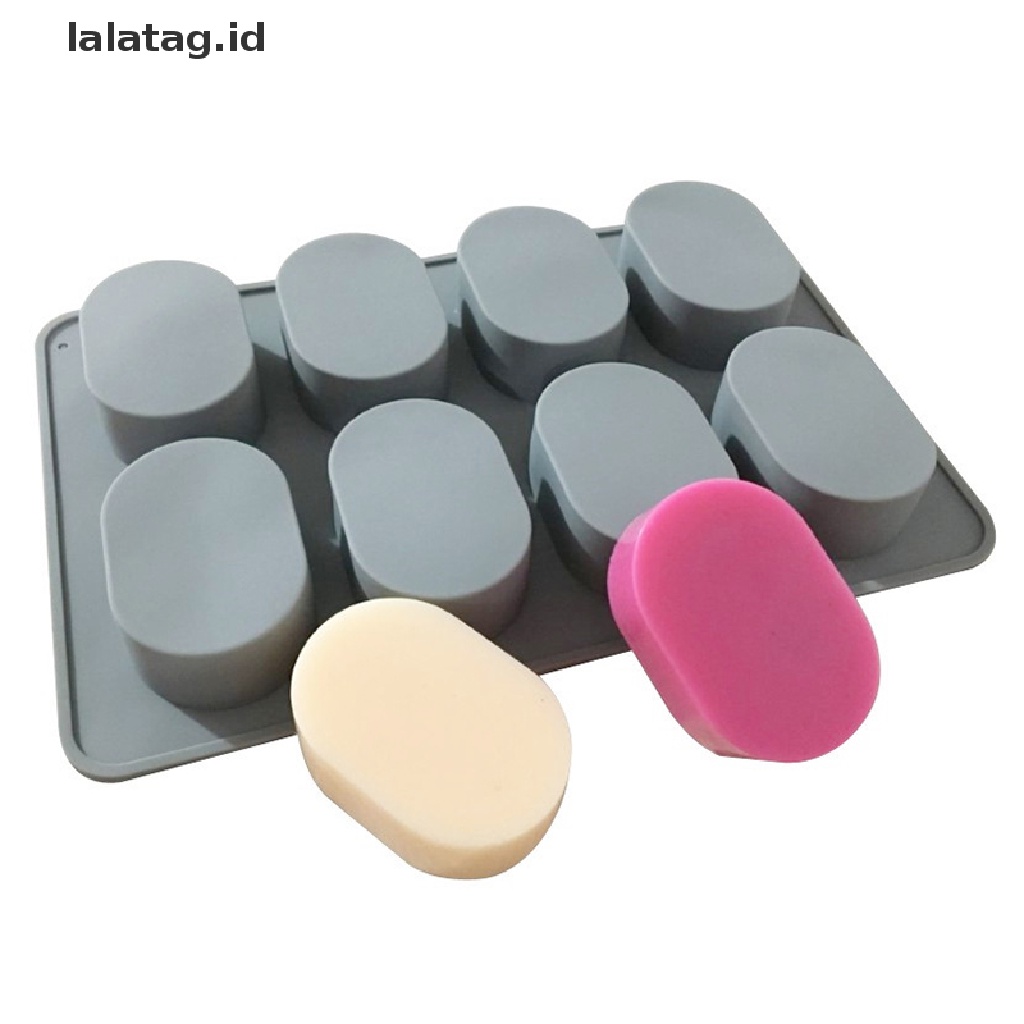 [lalatag] Cetakan Kue Silikon Cetakan Sabun Tangan Cetakan Oval 8 Lubang Cetakan jelly Cetakan Sabun [ID]