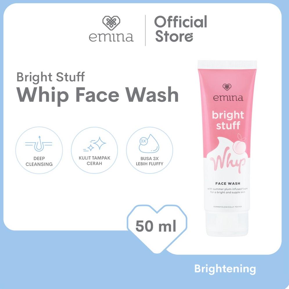 [Produk 780] Emina Bright Stuff Whip Face Wash 50 mL - Sabun Muka Cerah Glowing Busa 3x Lipat Bigsal