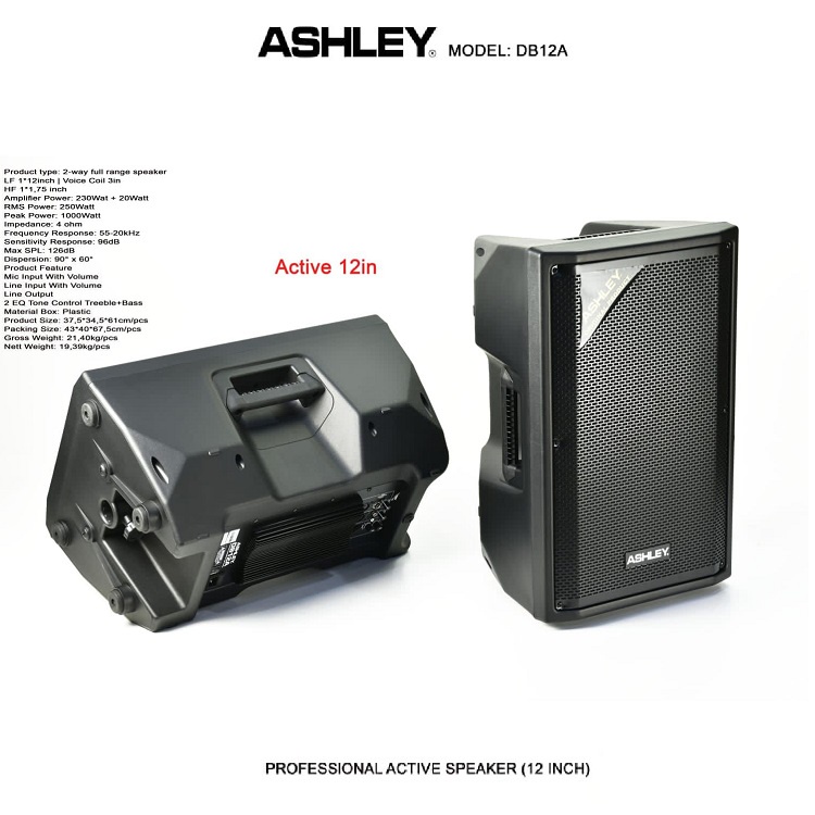 Speaker Aktif 12 inch ASHLEY DB12A DB 12A Original ASHLEY