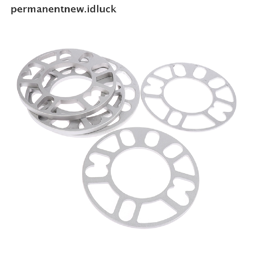 [luckypermanentnew] 3 /5 /6 /8/10mm Paduan Aluminium Mobil Roda Spacer Adaptor Shims Plat Aksesoris Mobil [ID]