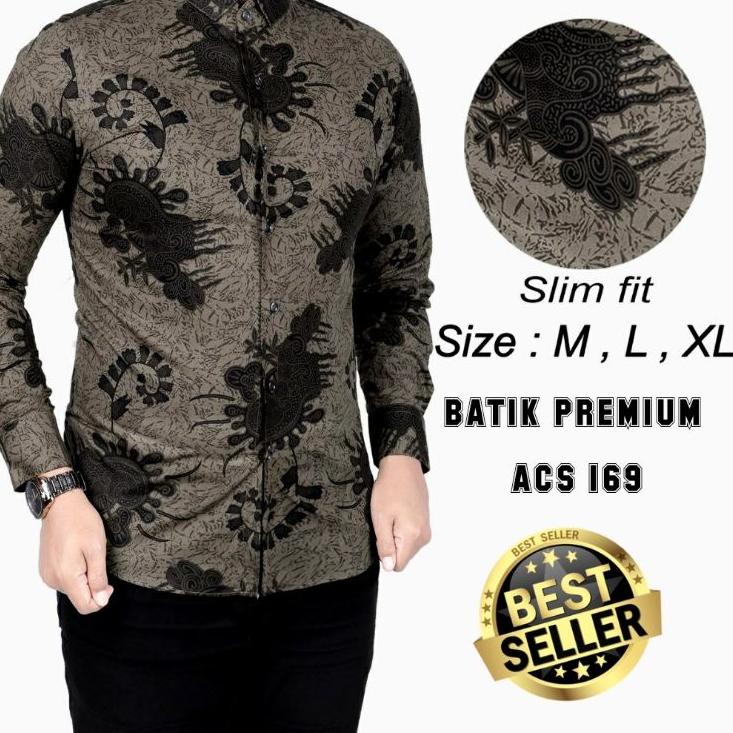 >XC26619<  KEMEJA BATIK PRIA SLIM FIT BAJU BATIK PRIA MODERN MEWAH PREMIUM