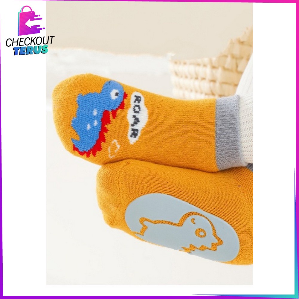 CT P543 Kaos Kaki Anak Bayi Antislip Unisex Model Animal Gambar Timbul Baby Socks Pendek Anak Laki Laki Perempuan Anti Licin