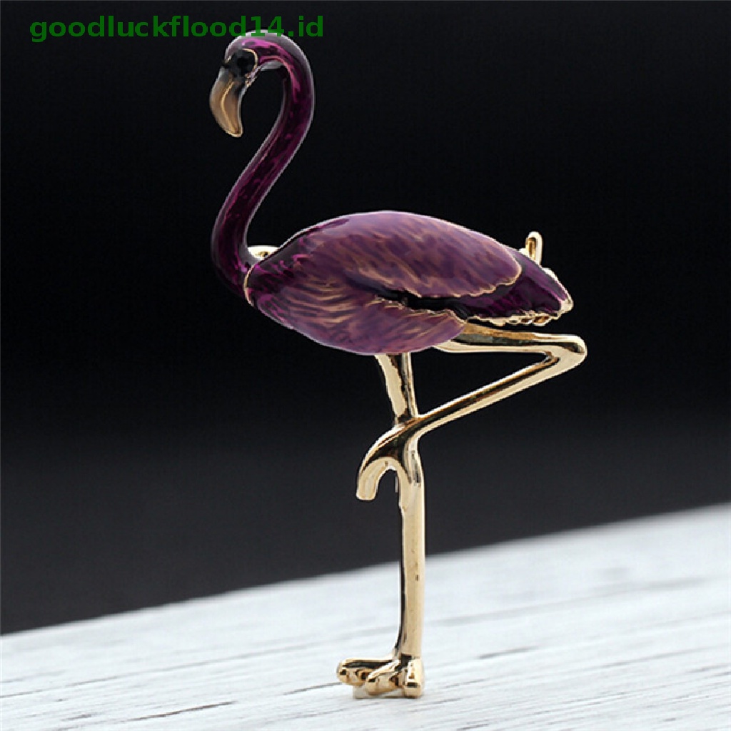 [GOOGFOUR] Flamingo Bros Pin Enamel Kerah Bros Wanita Lencana Perhiasan Bros Aksesoris [TOP]