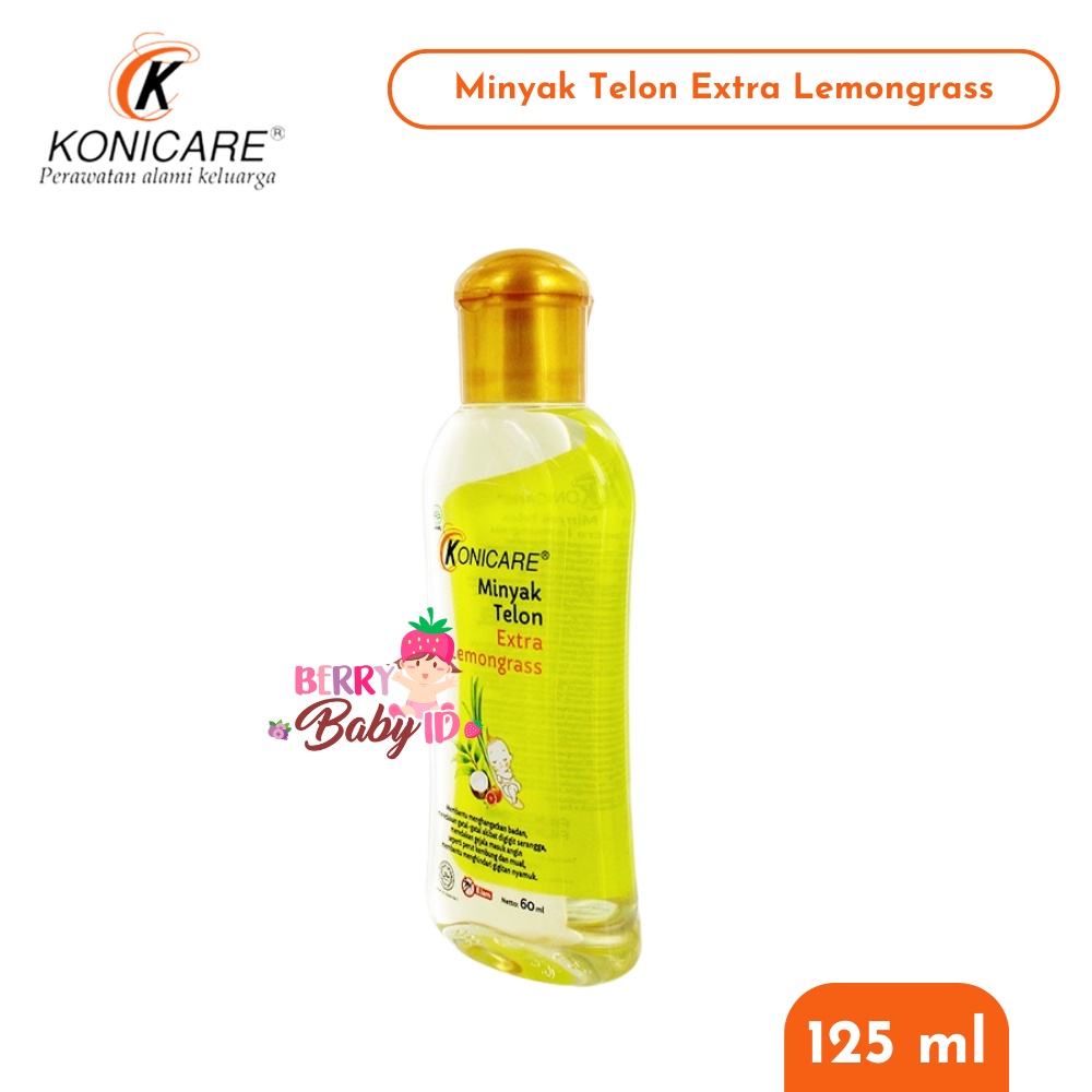 Konicare Minyak Telon Bayi Extra Lemongrass 125ml Hangat Anti Nyamuk Berry Mart
