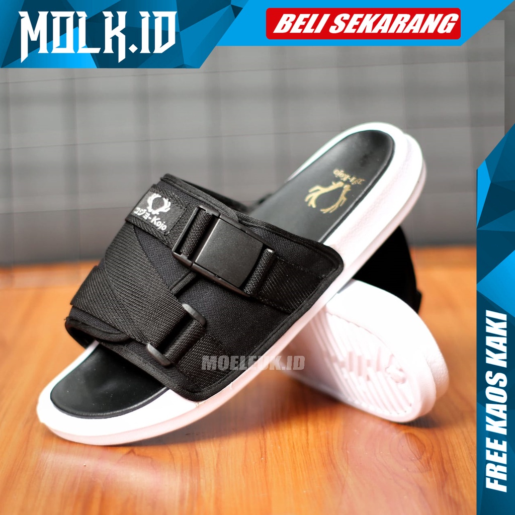 MOLK Sendal Pria Slide Distro Original Kekinian Sandal Cowok Trendy Simple Murah Anti Slip