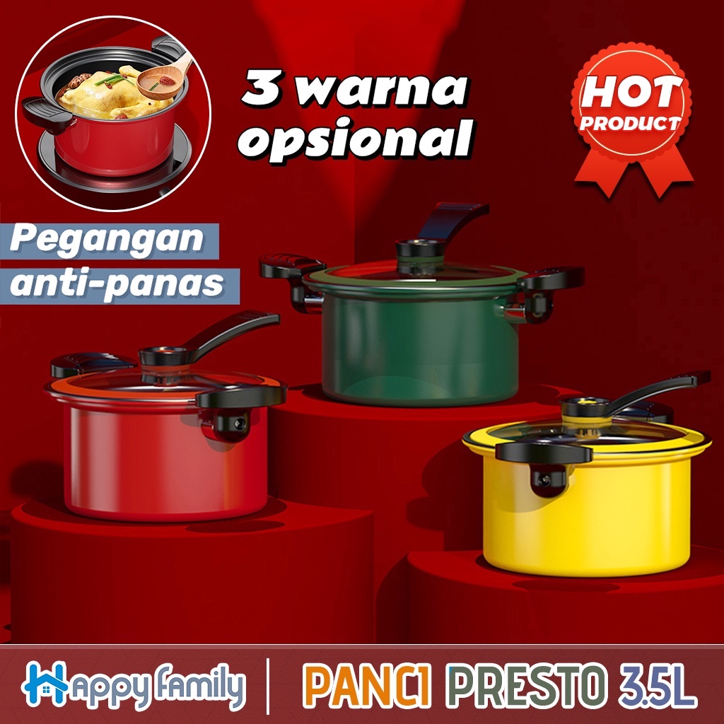 Panci Presto 3.5L Anti Lengket Panci Teflon Totipotent Pot Micro Pressure