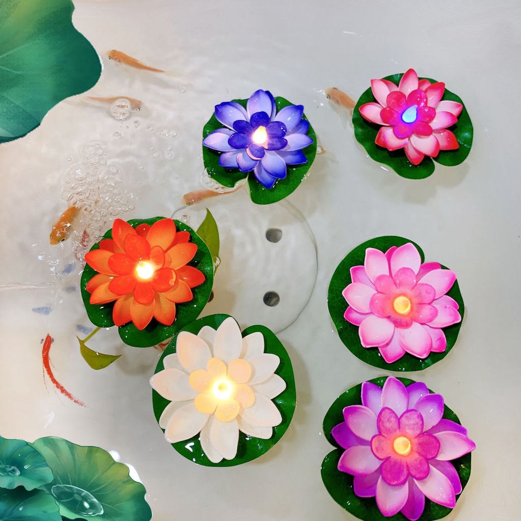 BUNGA LED LOTUS LAMPU IMLEK MENYALA BUNGA LOTUS ARTIFICIAL 1PCS ELEKTRIK TAHAN AIR CHINESE NEW YEAR BUNGA LOTUS Lampu LILIN BUNGA TERATAI Led Lampu Hias Air Elektrik Dekorasi Imlek LIGHT LAMP