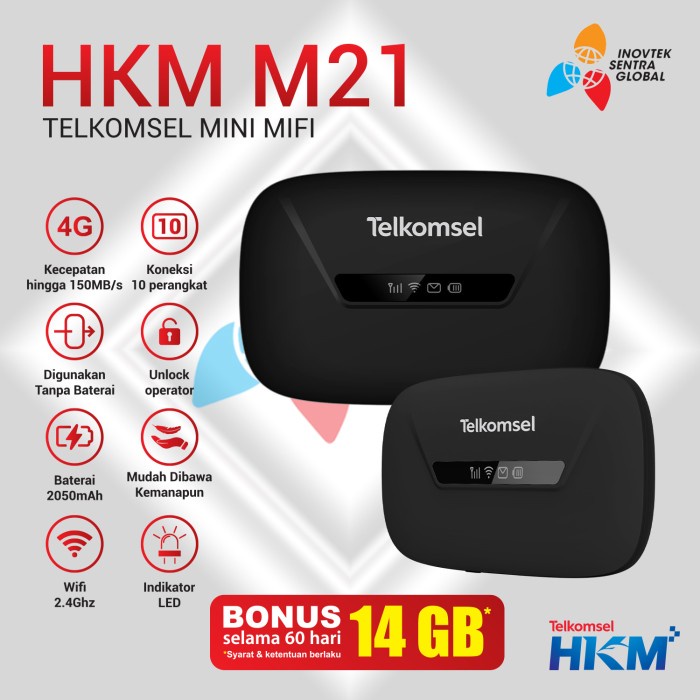Produk Terbaru Hkm M21 Modem Mifi Wifi Telkomsel 4G Lte - Unlock All Operator