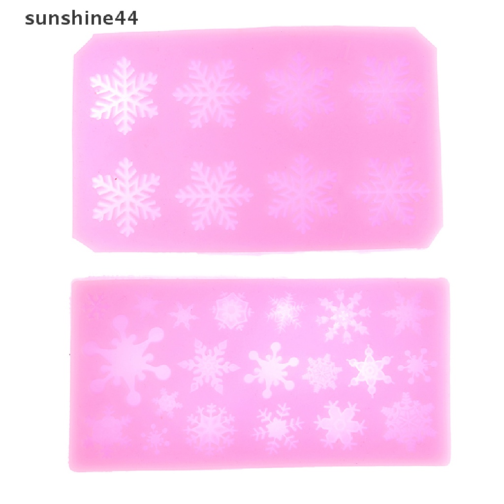 Sunshine Winter Christmas Size Snowflake Cetakan Silikon DIY Fondant Baking Decorag Tool.
