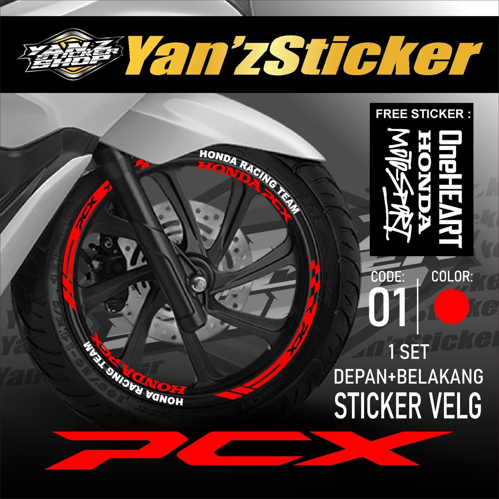 Aksesoris Motor Stiker Cutting Sticker List Velg Honda PCX 160 PCX 150 Lis Pelek Velk Variasi Set De