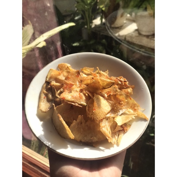 

kripik sukun pedas manis khas galesong