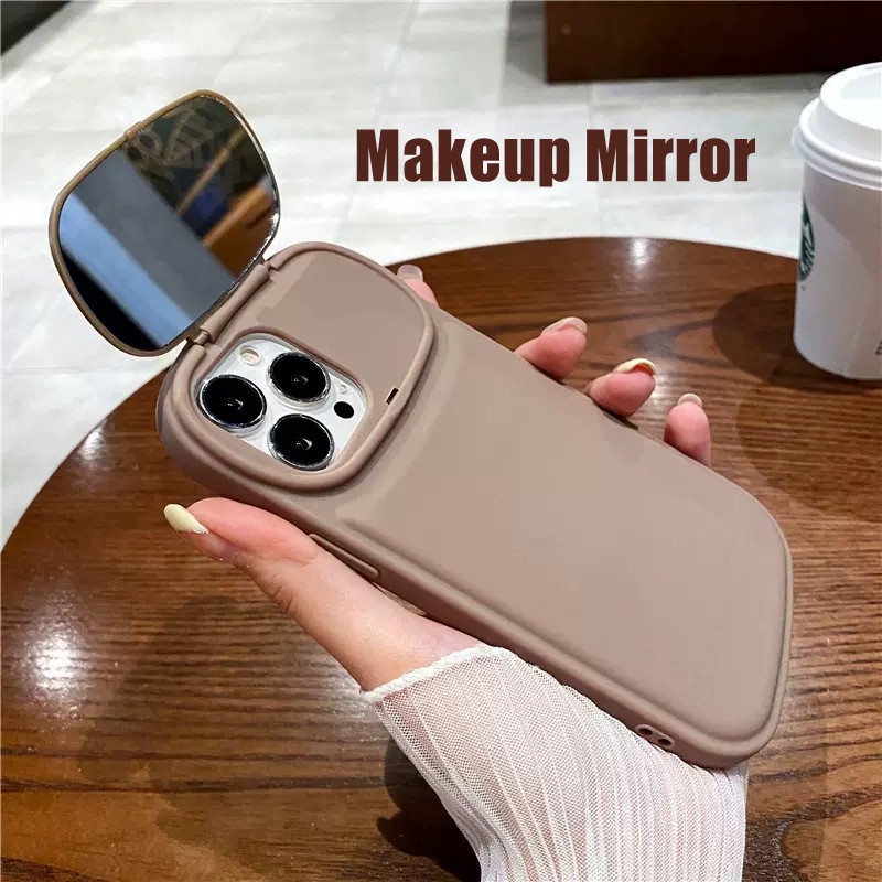 Casing Ponsel Cermin Makeup Untuk iPhone 14 Pro 13 12 11 14 Pro Max Casing Pelindung Kamera XR XS Max X Soft Silicone Cover