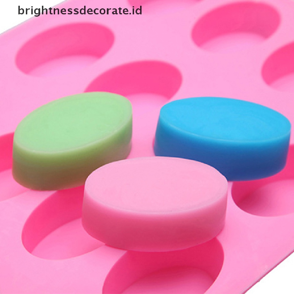 [Birth] 16 Cavity Bentuk Oval Cetakan Sabun Panggang Silicone Mould Tray Homemade Craft [ID]