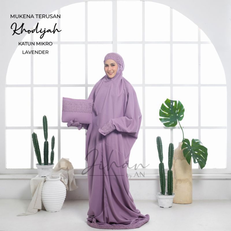 Mukena Terusan Siti Khadijah Katun Full Bordir FREE TAS