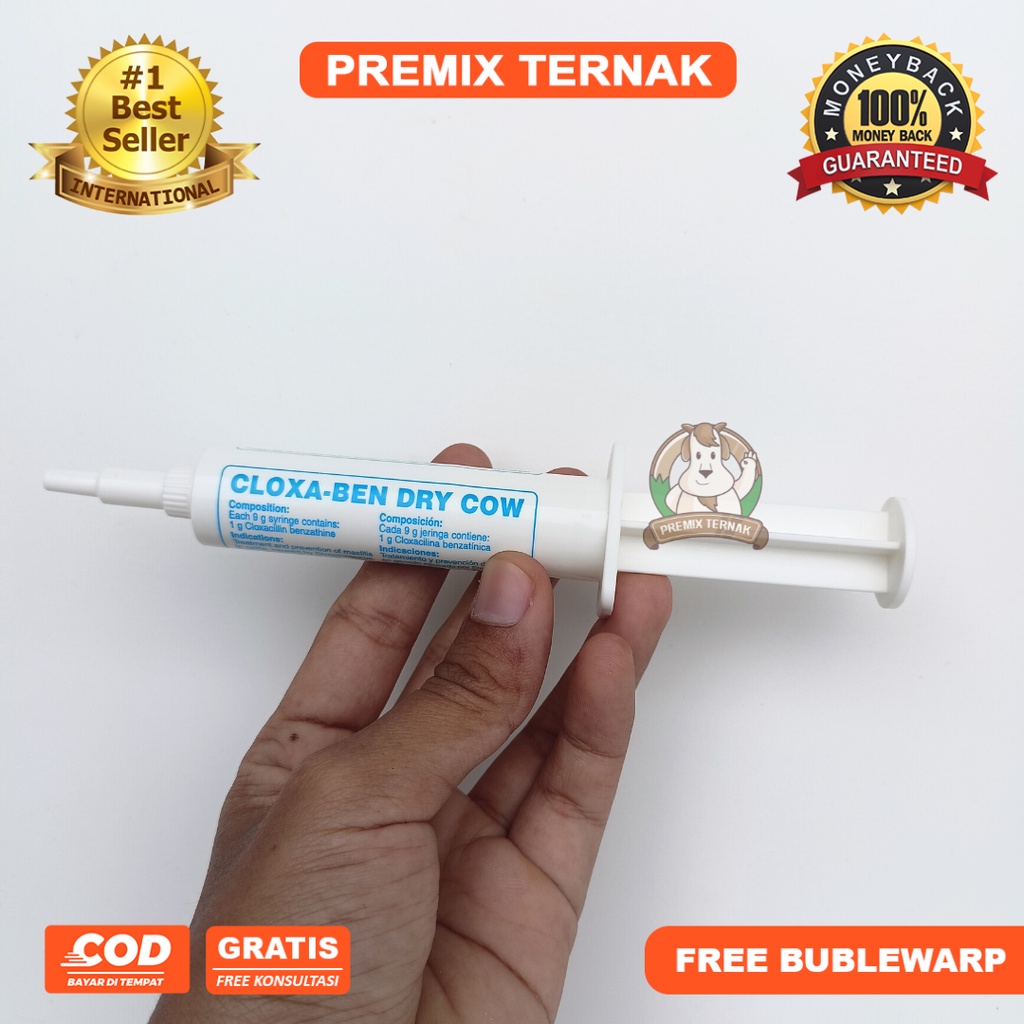 CLOXA BEN DRY COW 1 PCS - Obat mastitis ternak sapi kambing domba perah masa (fase) kering - MIRIP DEPOLAC - Premix Ternak