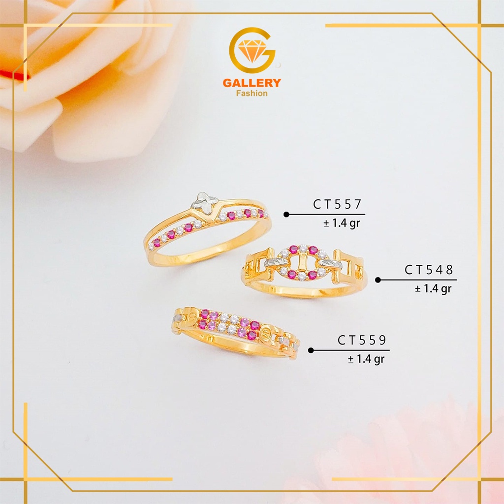 CINCIN EMAS ASLI KADAR 375 / 8K DAN GOLD 300 / 6K CINCIN CEWEK VARIASI LOGO KODE CT 548 CT 557 CT 55