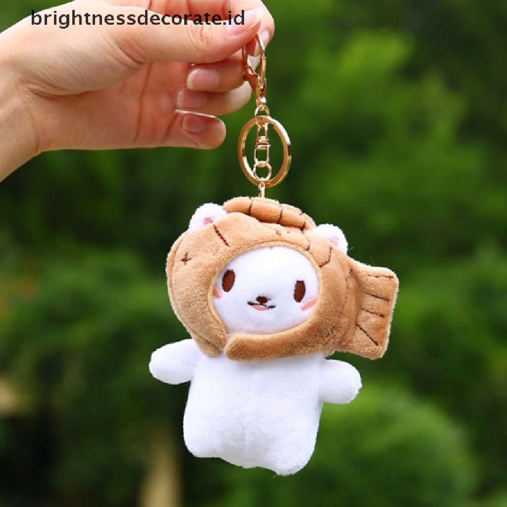 [Birth] 1pc Panda Kecil Plush Taiyaki Ikan Lucu Gantungan Kunci Mainan Lembut Plushie Keychain [ID]