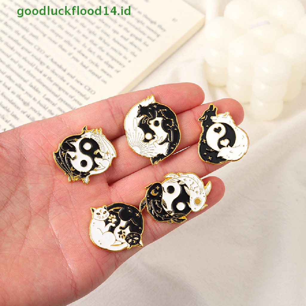 [GOOGFOUR] Kartun Lucu Tai Chi Hewan Enamel Alloy Bros Pin Lencana Perhiasan Hadiah [TOP]