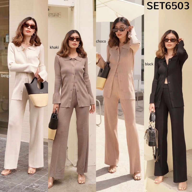 Selan oneset setcel 2in1 rajut oversize knit set nagita slavina blouse top & pants longsleeve casual