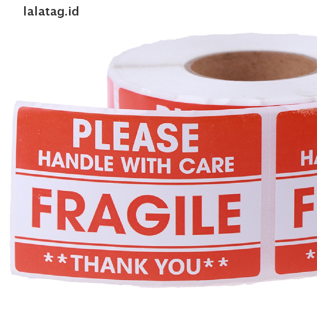 [lalatag] 1000pcs Stiker Fragile Dan Pegangan Dengan Perawatan Untuk Pengiriman Mailing Handle Sticker [ID]