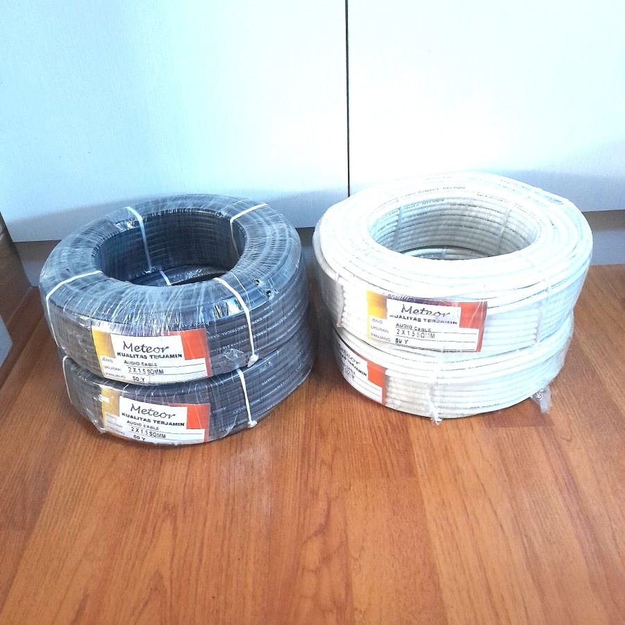 KABEL SERABUT 2 X 1.5 HYO HITAM &amp; PUTIH - Harga per meter