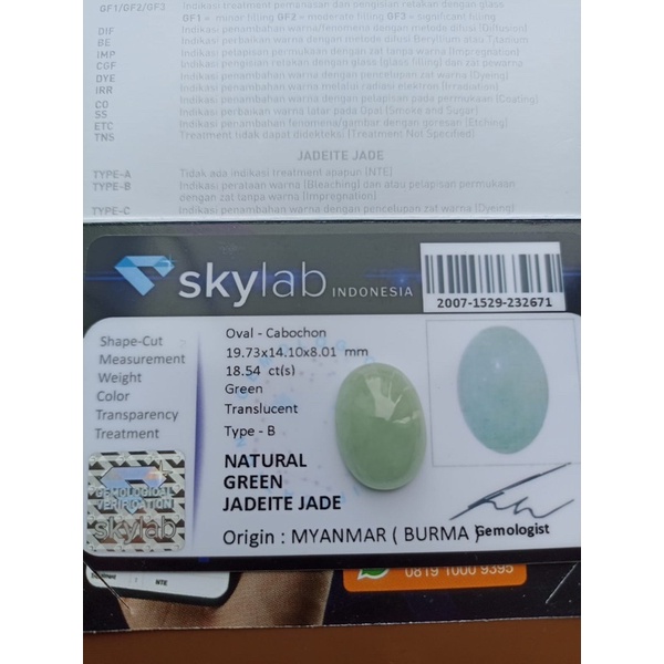 Batu Liontin Natural Green Jadeite Jade Type B Ori