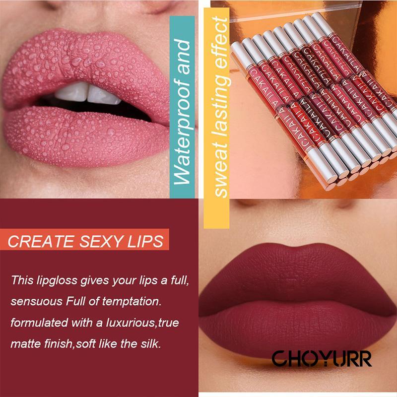 【COD】CAKAILA Lipstik 5 Warna Matte Velvet Tahan Air Lipstick Liquid Waterproof Long Lasting Non Stick Cup Lip Makeup-CH