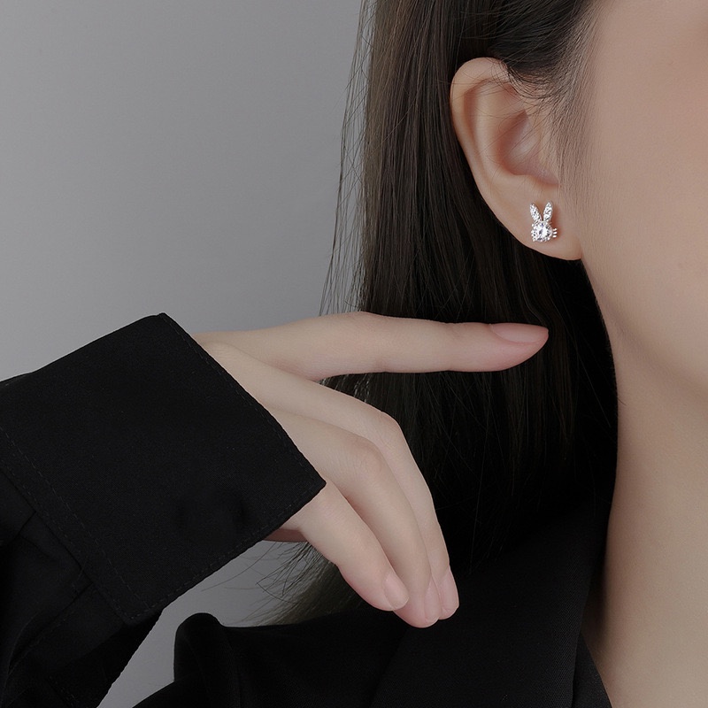 Papaozhu 7pasang s925 Perak Korea Glossy Mutiara Zirkon Anting Set Untuk Wanita Perempuan Elegan Berlian Imitasi Hati Kelinci Cherry Anting-Anting Pakaian Sehari-Hari Telinga Perhiasan Hadiah