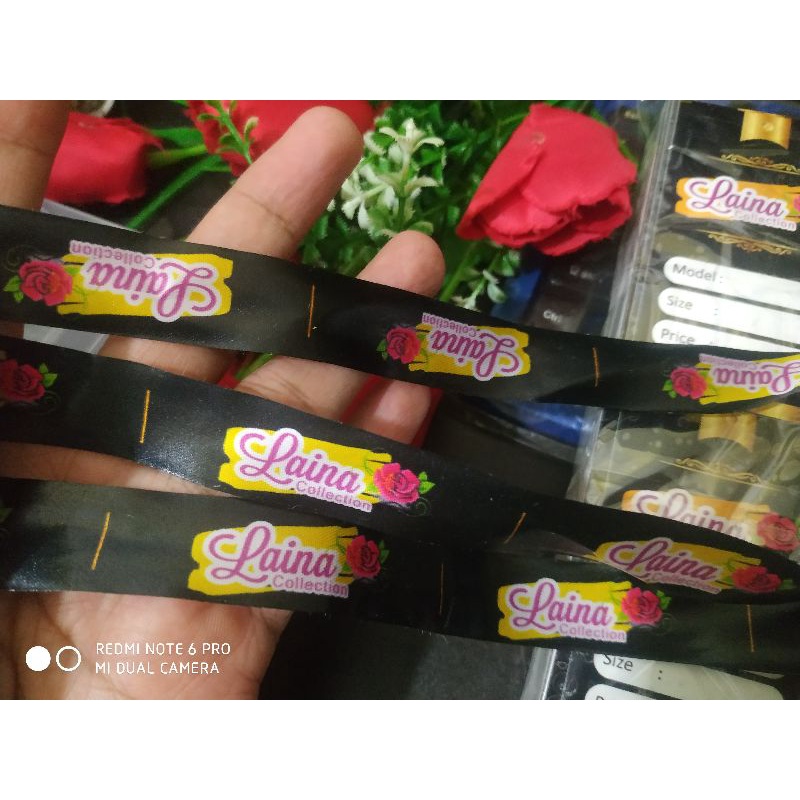 

Label Baju Satin printing Custom sublim 2cm 500pcs