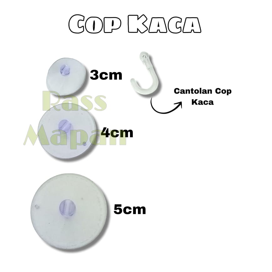 5 PCS Karet Ambalan Cop Kaca Tipis Cantolan Bulat Kaca 3 4 5 cm