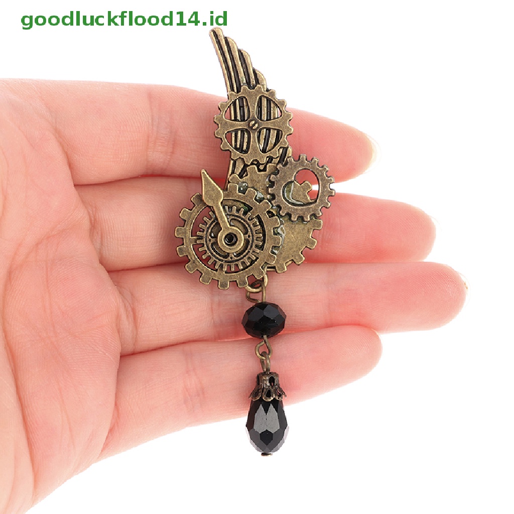 [GOOGFOUR] Bros Sayap Steampunk Gears Retro Punk Gothic Dada Pin Untuk Wanita Man [TOP]