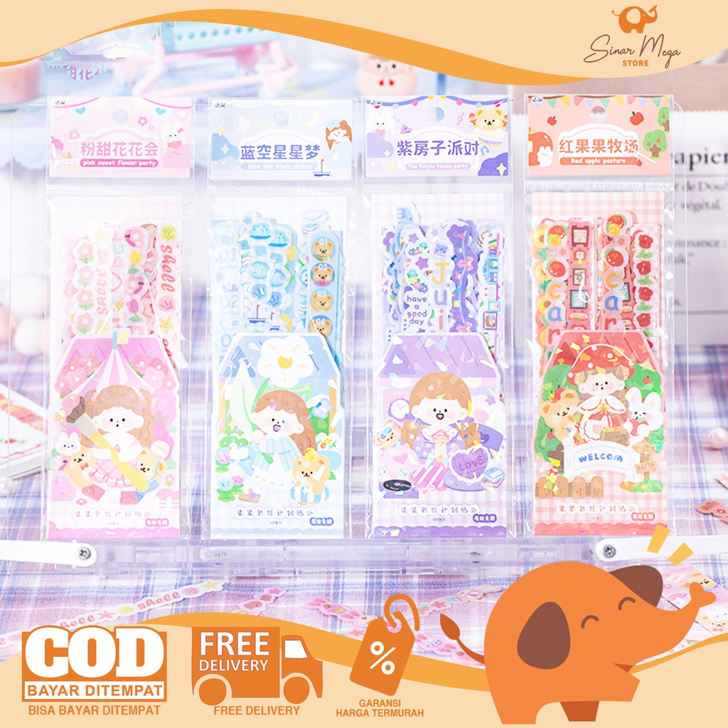

Shiny Rainbow Party Diary Deco Stickers / Sticker Stiker Tempel Gambar Motif Warna Lucu / Sticker Diary Deco Murah Berkualitas