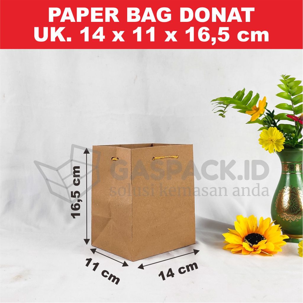 

Paper Bag DONAT Tas Kertas Godie Bag Uk 14x11x16,5cm isi 12 pcs