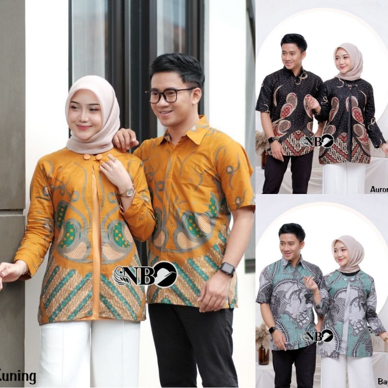 Atasan Blouse Batik Pitaloka Wanita Blouse Lengan Panjang Resleting Belakang