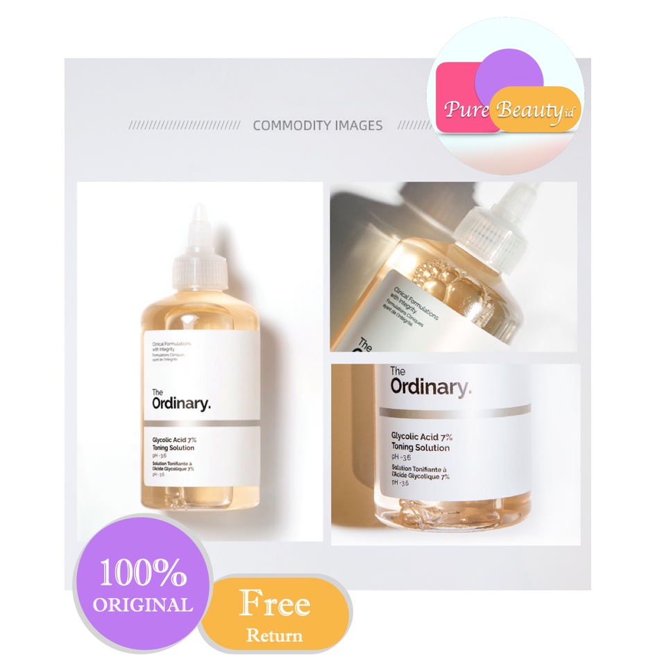 THE ORDINARY Glycolic Acid 7% Exfoliating Toning Solution 240ml 2pcs Cerah Menjaga Keelastisitasan Halus ❤ 100% Original ❤