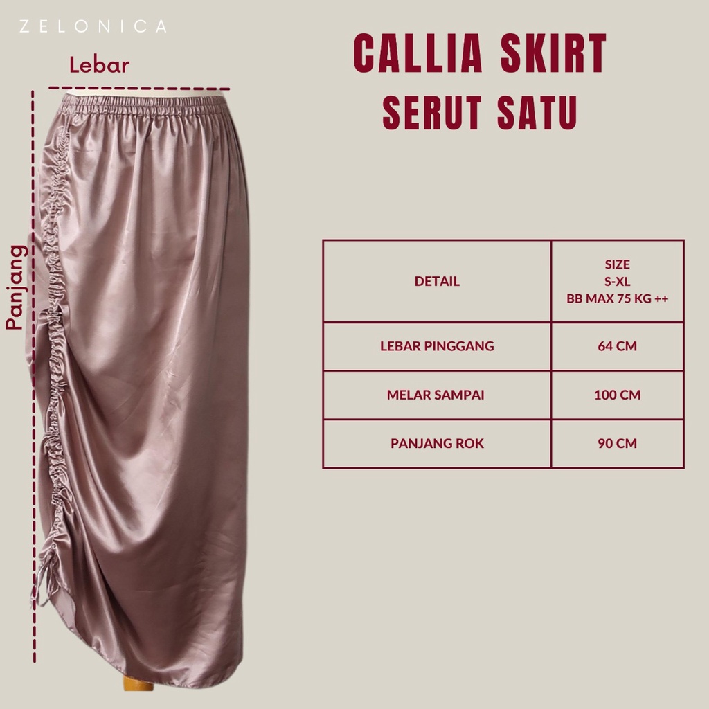 Zelonica Callia Skirt serut Maxi Midi