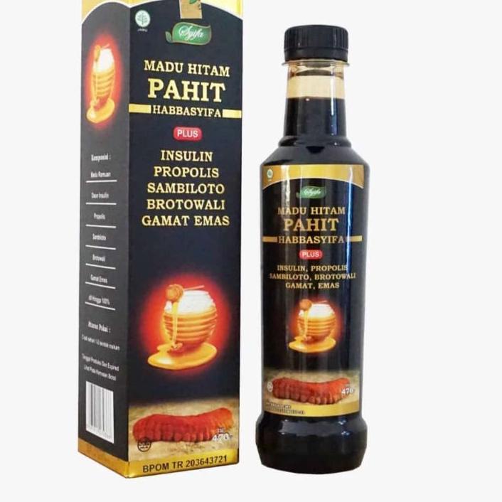 

12.12 ✨SALE✨ Madu Hitam Pahit Habbasyifa Plus Insulin Propolis Sambiloto Gamat Gold 470gr grosir