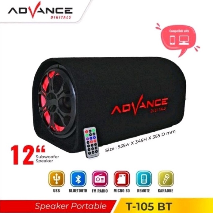 Advance Subwoofer Bluetooth Speaker 12nch T105BT