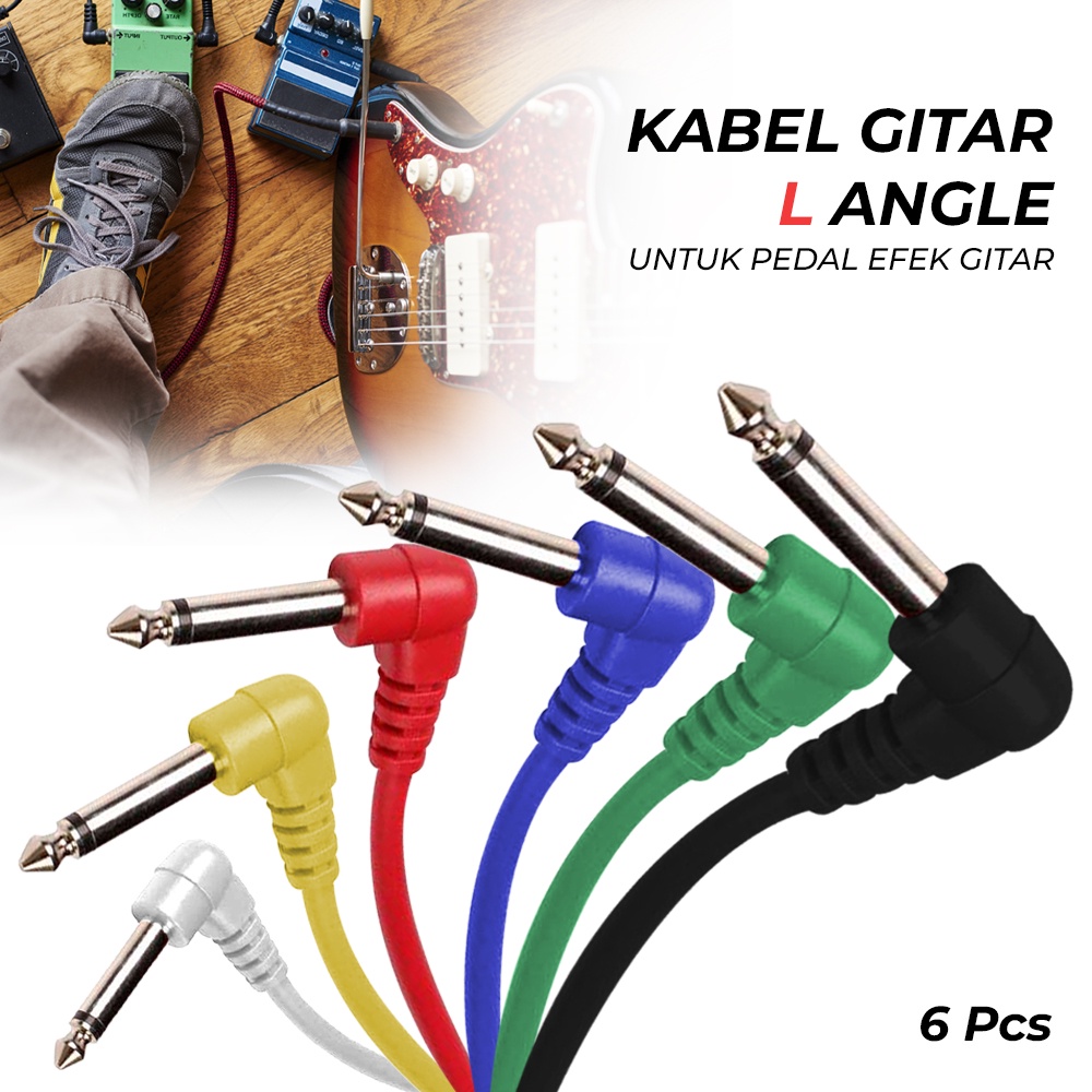 Kabel Gitar L Angle Untuk OMCL3YMC Pedal Efek Gitar 6 PCS - Multi-Color