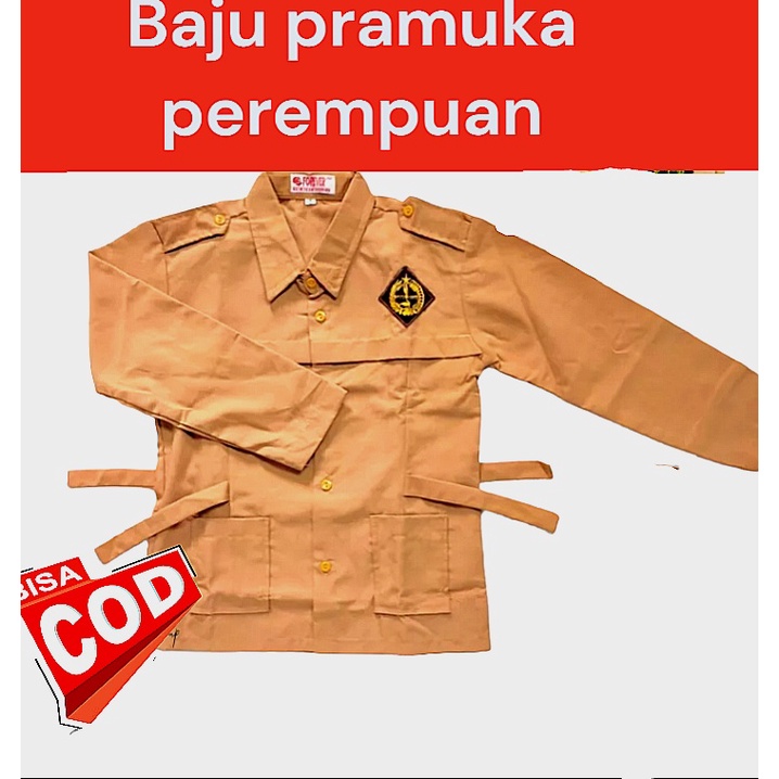 BAJU PRAMUKA PANJANG SD ANAK PEREMPUAN  ATASAN SERAGAM SEKOLAH COKLAT ANAK KLS1-6SD