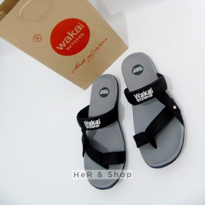 Sandal wakai pria sandal gunung sandal jepit sandal pria - Putih, 42